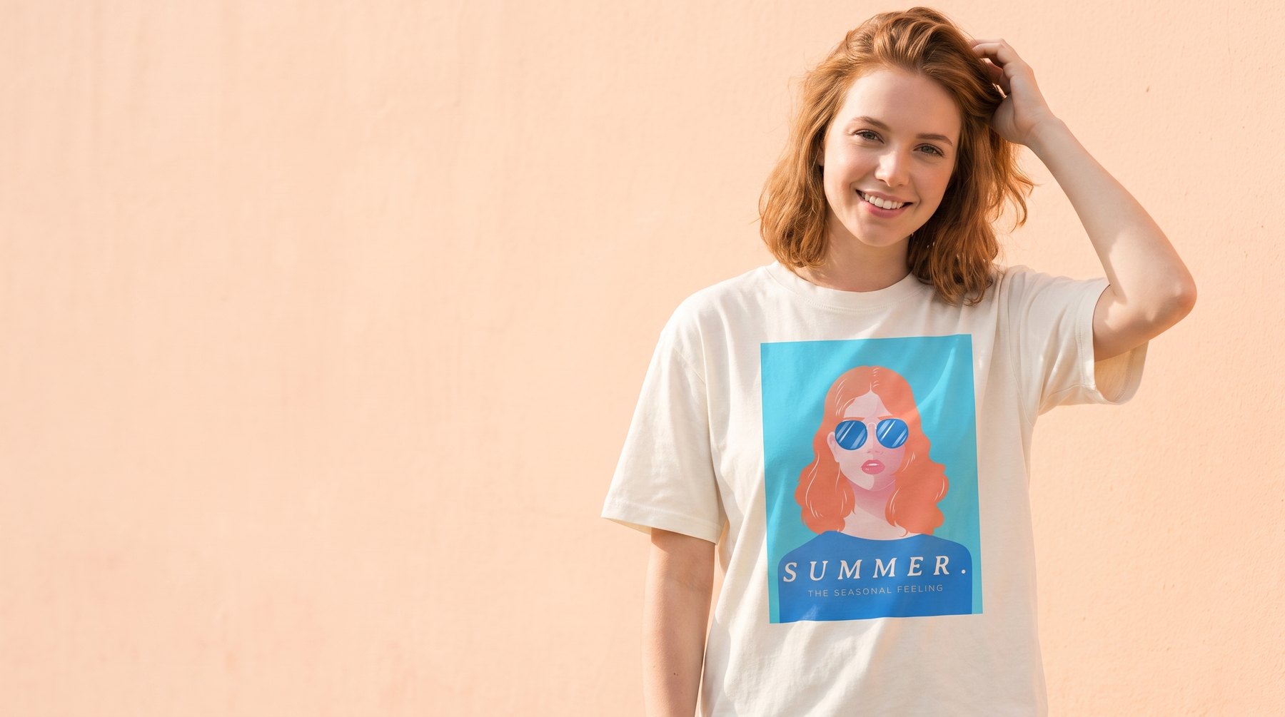 Woman wearing the FilmyArts Summer design t-shirt